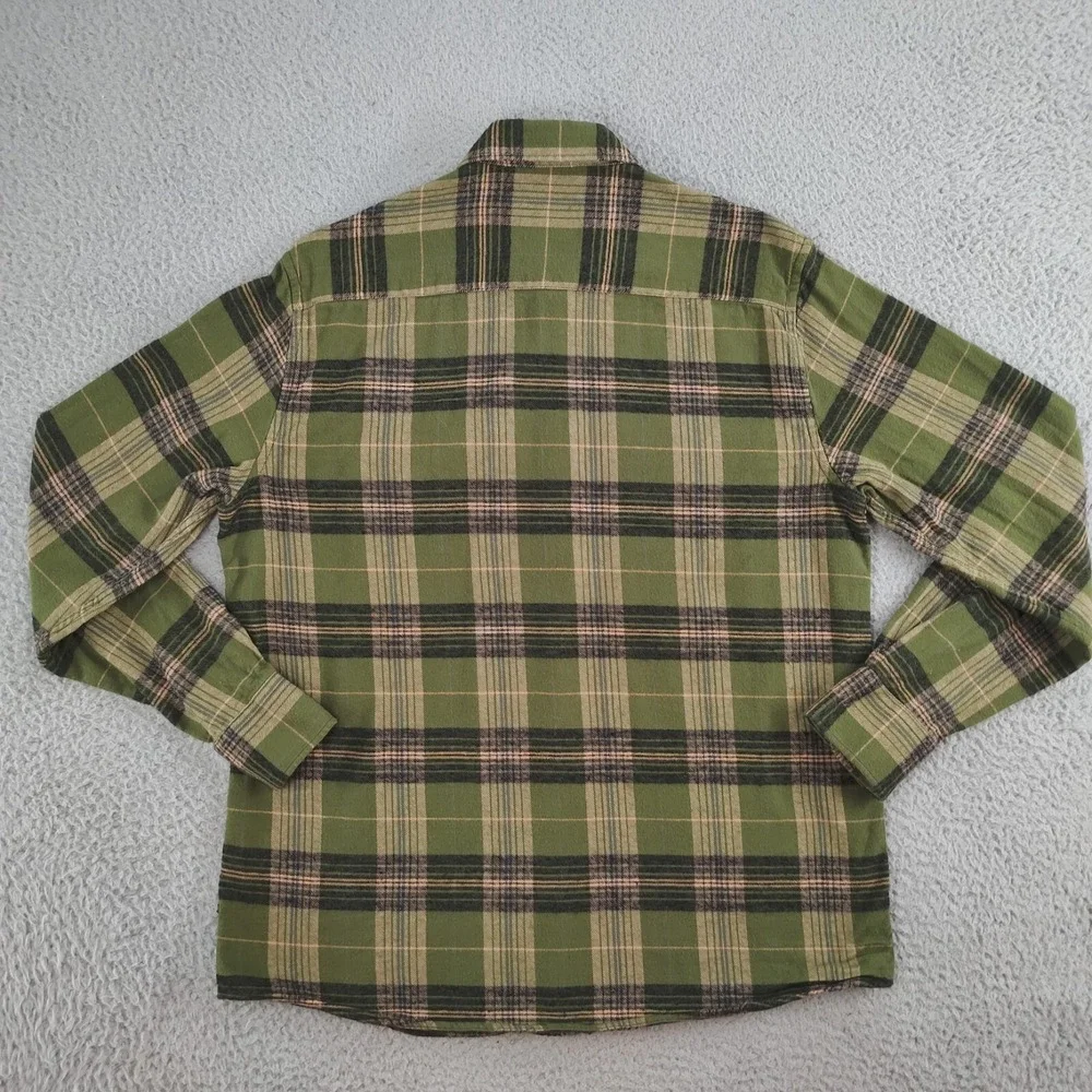 Oddstory Brewing Co Flannel Shirt Men Large Green Plaid Button Up Chattanooga
